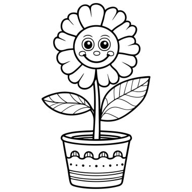 Arkadaş canlısı çizgi film tavşanı elinde çocuk boyama sayfası için büyük bir yumurta tutuyor.