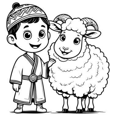 Kültürel boyama sayfaları için biçilmiş kaftan.