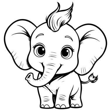 İfade eden gözleri ve tüylü kuyruğu olan sevimli bir bebek fil.