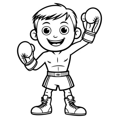 Çocuklar için basılabilir boks çocuk boyama sayfası eğlence aktivitesi ve öğrenme
