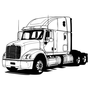 Çocuklar ve yetişkinler için yazdırılabilir yarı kamyon boyama sayfası