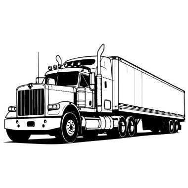 Çocuklar ve yetişkinler için basılabilir büyük kamyon boyama sayfası