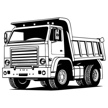 Çocuklar ve yetişkinler için eğlenceli çöp kamyonu boyama sayfası boyama ve inşaat araçlarını öğrenme zevki