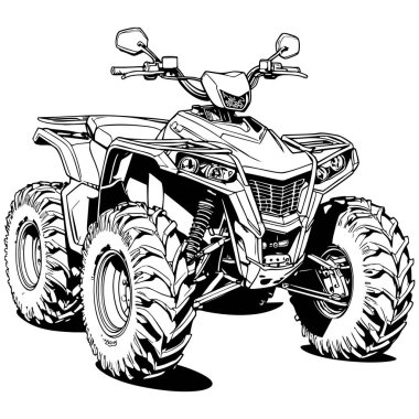 Çocuklar ve yetişkinler için ATV off road boyama sayfası