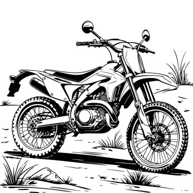 Motokros motosiklet boyama sayfası açık hava eğlencesi için