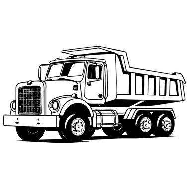 Eğlence öğrenmek için basit bir damperli kamyon boyama sayfası