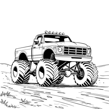 Gambar canavar kamyonu untuk aktivitas mewarnai anak maupun dewasa