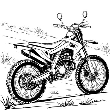 Ilustrasi sepeda motor izi untuk anak mewarnai dengan nuansa petualangan