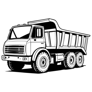 Ağır çöp kamyonu boyama sayfası çocuklar ve inşaat hayranları için harika.