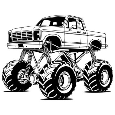 Siyah beyaz çizgili dev bir kamyonun büyük tekerlekleri.