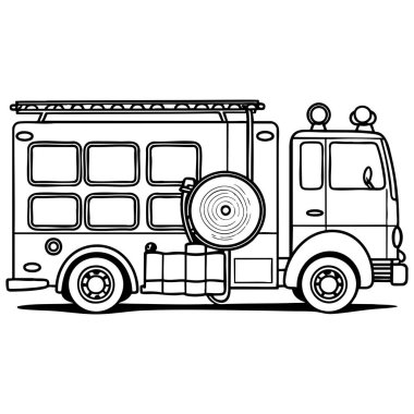 İtfaiye aracı resimleme çocuklar için sayfa eğlence etkinliği