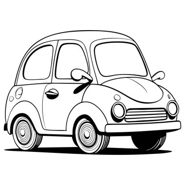 Çizgi film küçük araba boyama sayfası çocuklar için eğlence ve kolay etkinlik