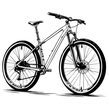 Çocuklar için renklendirme aktivitesi ve öğrenme için basit bisiklet taslağı çizimi