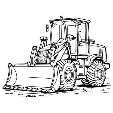 İnşaat buldozer aracının detaylı tasarımı