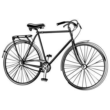 Ayrıntıları olan eski bir bisikletin kolay renklendirme sayfası