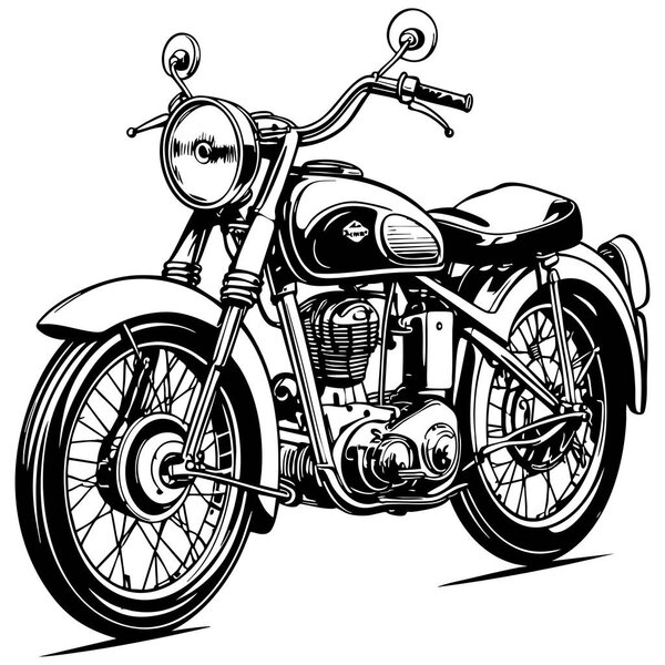 Мотоцикл в стиле ретро со старым дизайном