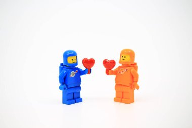 Hong Kong -January 2 2023: space man exchange their heart to each other