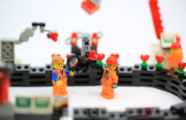 Hong Kong - January 27 2023: worker are working hard in the love factory with the production line