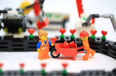 Hong Kong - January 27 2023: worker are working hard in the love factory with the production line