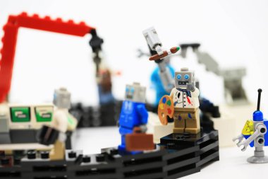 Hong Kong - February 20 2023: Robot are produced in the production line in the factory