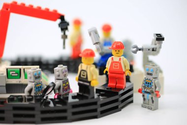 Hong Kong - February 20 2023: Robot are produced in the production line in the factory