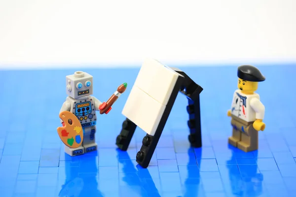 Hong Kong Lutego 2023 Farba Robota Planszy Grać Artystę Jak — Zdjęcie stockowe