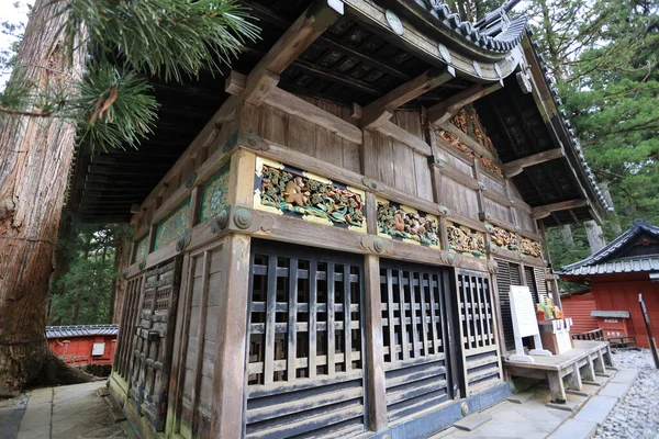 Nikko Shi Japón Tres Monos Sabios Escultura Muestra Santuario Toshogu — Foto de Stock