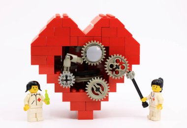 Hong Kong -June 17 2023: Nurse and doctor do lubricating to the gear wheels heart