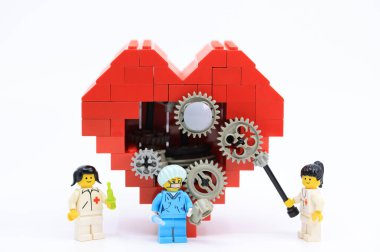 Hong Kong -June 17 2023: Nurse and doctor do lubricating to the gear wheels heart