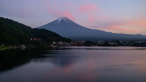 stock image sunset of Mt Fuji in spring