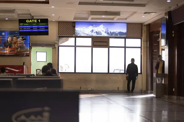 stock image Kathmandu, Nepal - November 22 2023: the passenger wait for the domestic flight area of Tribhuvan international airport. it is only one international airport in nepal.