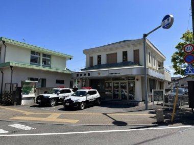 Kinugawa Onsen, Japan May 1 2023: a small police station in Kinugawa Onsen is a s a hot spring resort town in the city of Nikko, Tochigi, Japan. The place is named after the Kinugawa River clipart