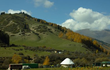 Grigoriev and Semenov gorge, is one of wonderful landscape in Kyrgyzstan which located in the Kungey Alatau mountain range clipart