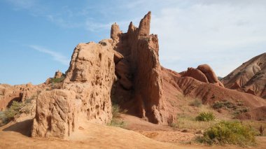  Skazka Kanyonları ya da Peri Masalı Kanyonları denilen göl kenarındaki Issyk-Kul bölgesi.