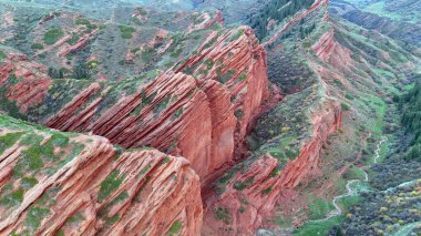 Jeti Oguz canyon or Seven Bulls Rocks in Issyk-Kul Region, Kyrgyzstan clipart