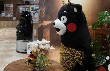 Kumamoto, Japonya 15 Ocak 2025 Kumamon, Japonya 'nın ünlü maskotlarından biri olan Kumamoto Maskotu.