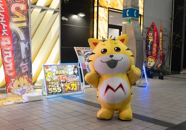 Kumamoto, Japonya 15 Ocak 2025: Kumamoto 'daki Pachinko mağazası. Pachinko, Japonya kökenli bir mekanik oyun türüdür ve bir kumar aracı olarak kullanılır.