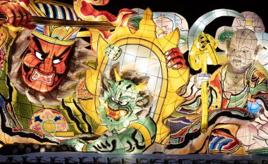 Aomori, Japonya - 18 Nisan 2025: Aomori, Aomori, Japonya 'da düzenlenen bir Japon yaz festivali.