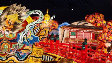 Aomori, Japonya - 18 Nisan 2025: Aomori, Aomori, Japonya 'da düzenlenen bir Japon yaz festivali.