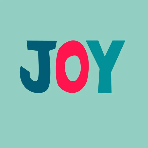 Joy Vánoční Design Ručně Psaný Pestrobarevný Text Izolovaný Bílém Pozadí — Stockový vektor