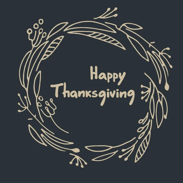 Thanksgiving Day Kaart Ontwerp Met Hand Geletterde Begroeting Zin Als Vectorbeelden