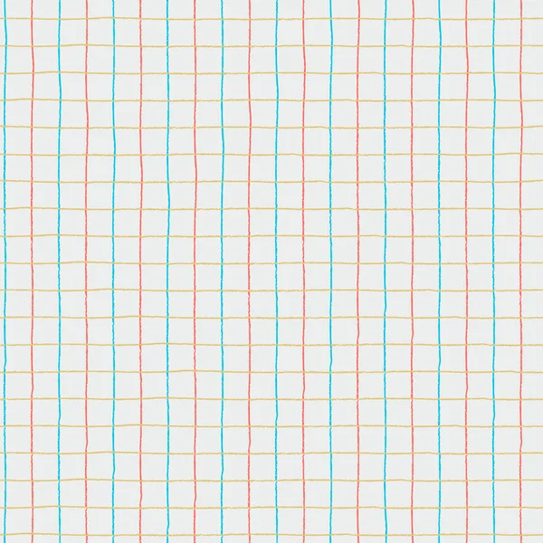 无缝隙检查重复模式与手绘网格 包装纸 平面设计和其他设计项目的米色格子布背景 — 图库矢量图片