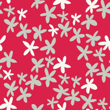 Yüzey tasarımı ve diğer tasarım projeleri için yılın renginde el çizimi çiçekleri olan kusursuz desen Viva Magenta