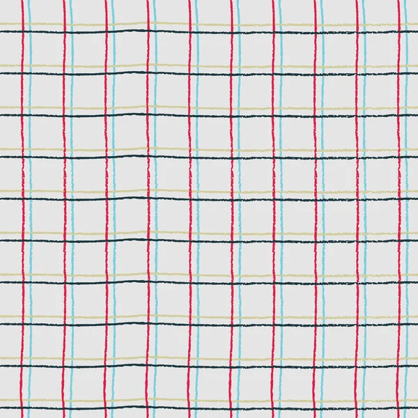 Patrón Repetición Cuadros Sin Costura Con Cheques Dibujados Mano Color — Archivo Imágenes Vectoriales