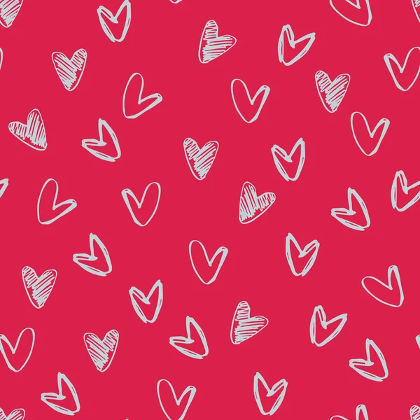 Patrón Sin Costuras Forma Corazón Dibujado Mano Color Del Año — Archivo Imágenes Vectoriales