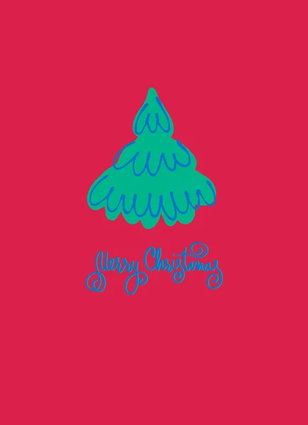 Веселого Різдвяного Вітального Шаблону Мінімалістичний Дизайн Кольором Року Віва Маджента — стоковий вектор