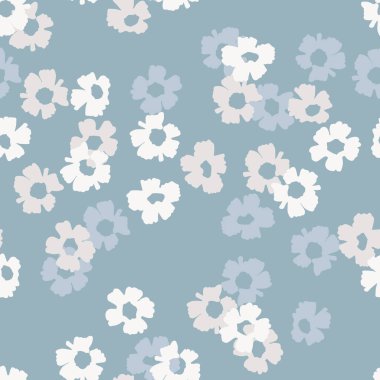 Ditzy tarzında, el çizimi çayır çiçekleri olan kusursuz desen. Çiçek desenleri sessiz, zarif renk paletleri ve ara sıra renk değişimleri.