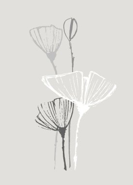 Giysi tasarımı, aksesuarlar, tebrik kartları ve diğer tasarım projeleri için çiçek basılabilir sanat eserleri. El çizimi gelincik çiçekleri