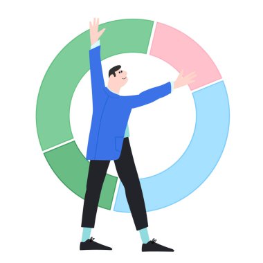 Finans piyasası konsepti üzerinde çalışıyorum. Portföy yatırım konsepti. Mal varlığı tahsisi konsepti. Düz biçimli vektör illüstrasyonu