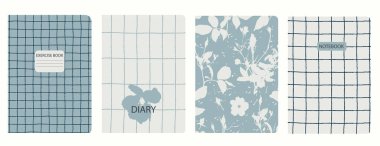 Çiçekli kapak sayfası şablonları. Kusursuz kalıplara dayanarak. Başlıklar izole ve değiştirilebilir. Okul defterleri, not defterleri, günlükler için mükemmel.